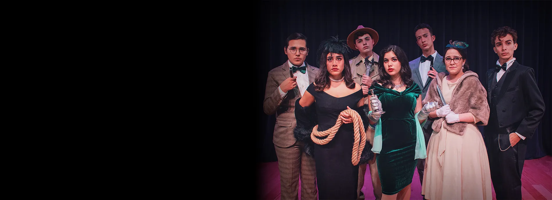 Students dressed up for their theatre show