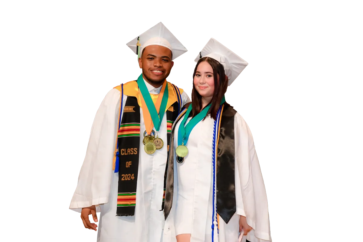 AdvancedProgram Students In gowns after graduation ceremony