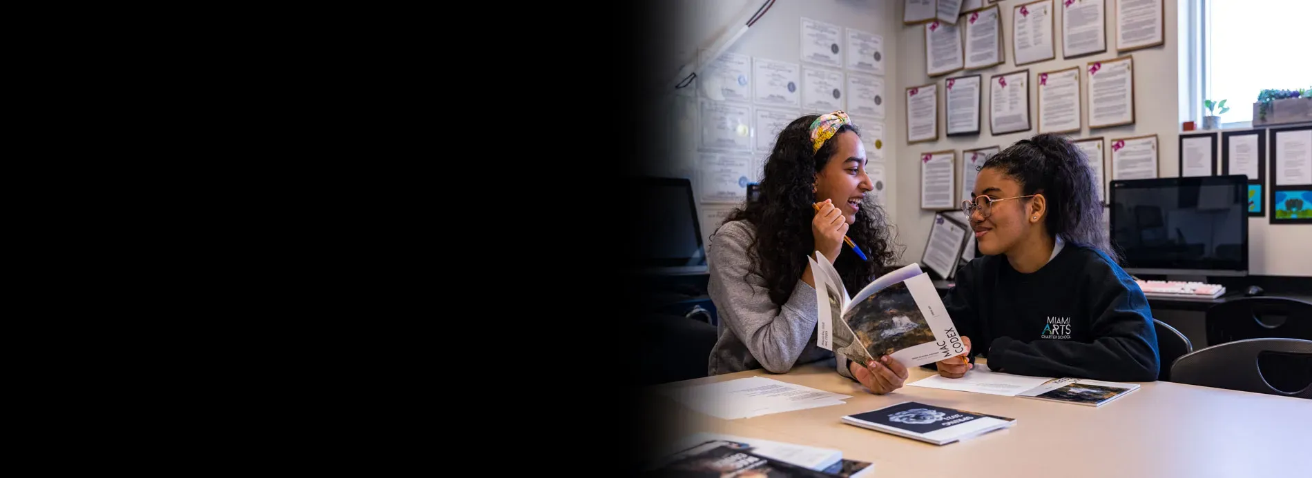 Students collaborating in the classroom