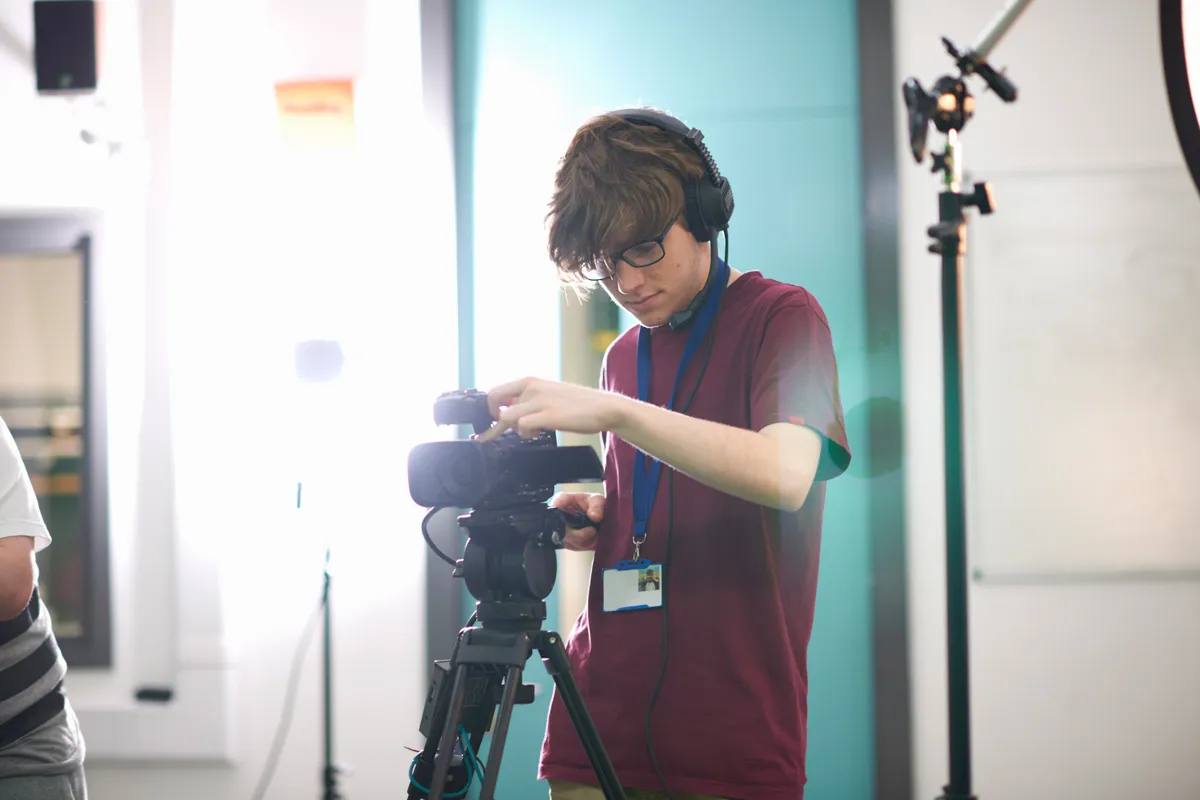 Film Program Audition - Student recording with a camera